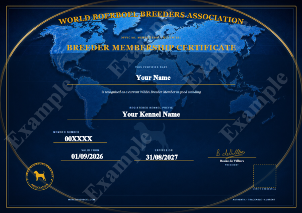 Breeder Cert